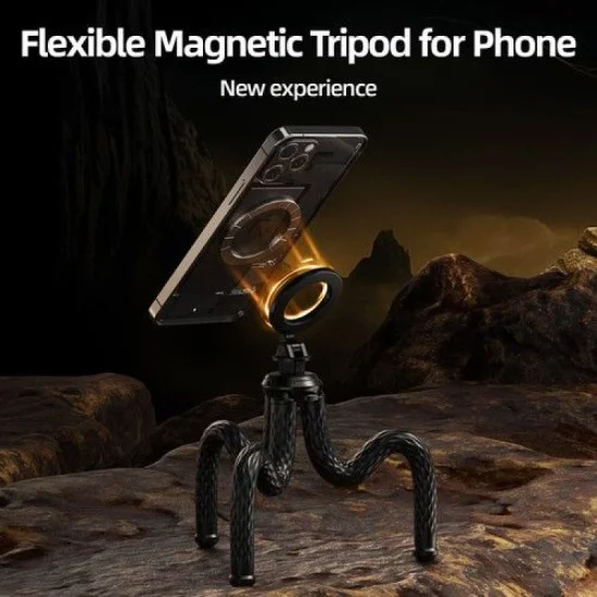 Telesin Deformable Octopus Flexible Magnetic Mount for Phones and action cameras - black